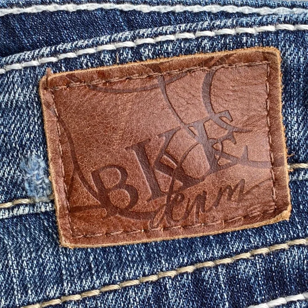 BKE Sabrina Stretch Denim Womens Jeans Size 26 Cropped Low Rise Dark Distressed - Picture 6 of 12